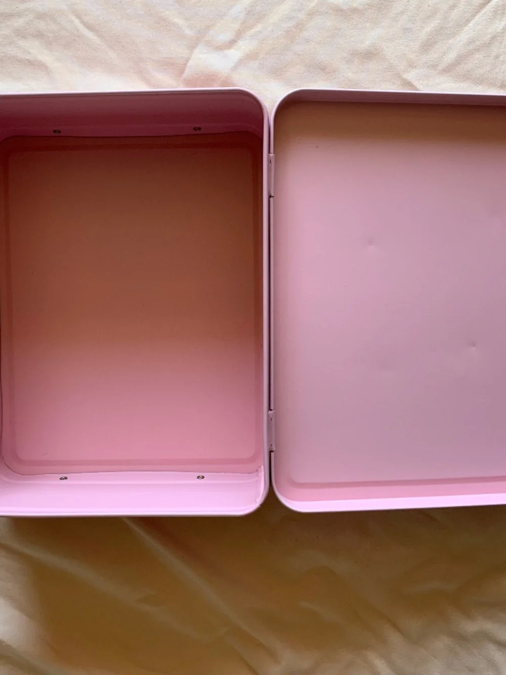 New! Truly Beauty Pink Tin Lunch Box Skincare Makeup Case Storage